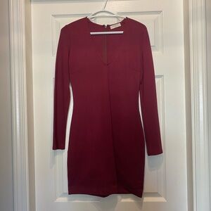 Aritzia Deep Red Long Sleeve Dress